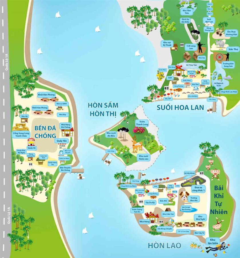 Bản đồ đầm Nha Phu Nha Trang