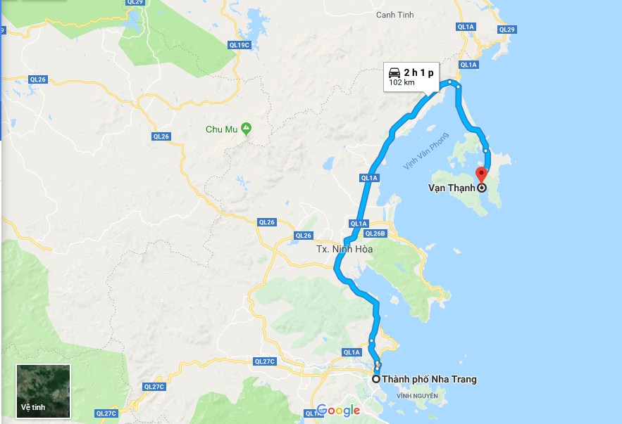 Hướng dẫn đường đi vịnh Vân Phong Nha Trang